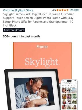 New Skylight Digital Photo Frame - Black - Sealed 10 inch